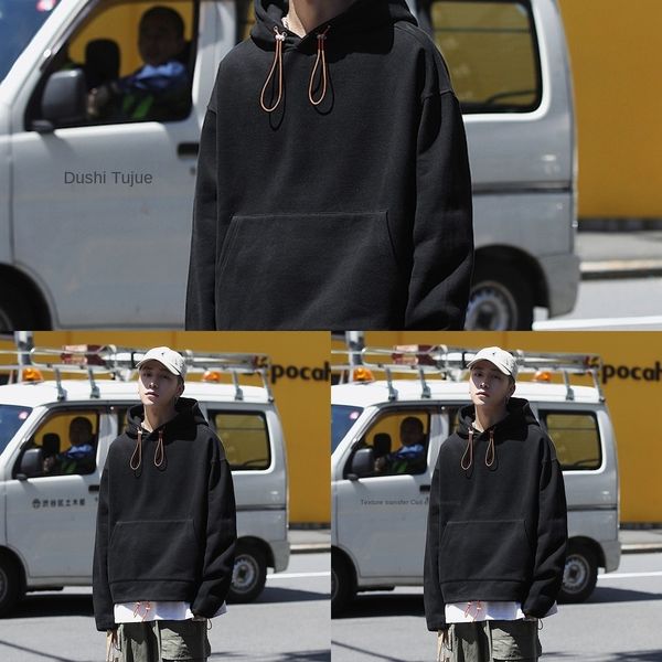 

z5yn4 korean fashion large sweater for men's pullover pullover pullovercoat pulloverfall winter 2020 hooded men's loose casual coa, Black