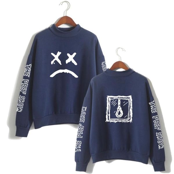

women's hoodies & sweatshirts lil peep sweatshirt long sleeved pullover tracksuit antumn fleece turtleneck hip hop hoodie, Black