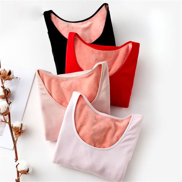 

velours chaud sous-vêtement thermique vêtements d'hiver pour femmes longs johns stretch sous-vêtements longs épais deux pièces ensemble, Black;pink