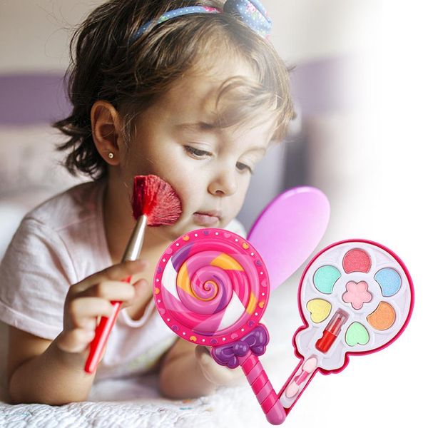 

1pc lollipop shaped pretend play cosmetics kit toys girls makeup tools set simulation lipstick and eye shadow for kids wmtabk xhlove