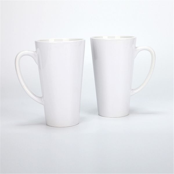 500ml / 17oz Sublimação Caneca Cerâmica Cerâmica Magnésia Porcelana China Copo de Café Chá Copo de Chá Branco Branco DIY desenhos de lava-louças / microondas Cofre na caixa branca