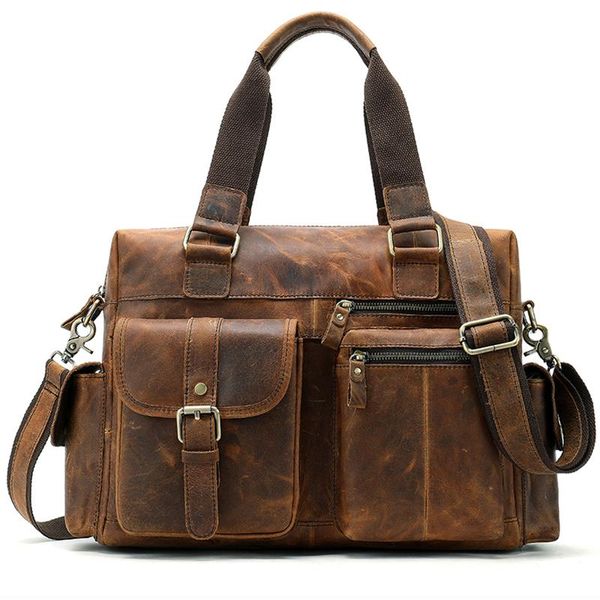 

100% genuine leather briefcase messenger bag men shoulder bag male briefcases laphandbag computer leather bags for documents