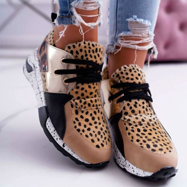 

2021 new sneakers women vulcanized shoes autumn lace up colorful ladies mesh leopard comfort casual fashion 6eqp, Black