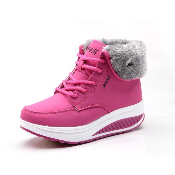 

boots 2021 winter plus velvet women's shoes high-female students thick-soled sneakers cotton, Black