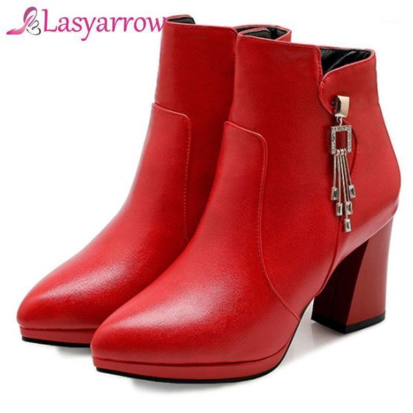 

boots lasyarrow fashion short with heel autumn womens shoes boot 2021 amkle heels black beige botas mujer red1