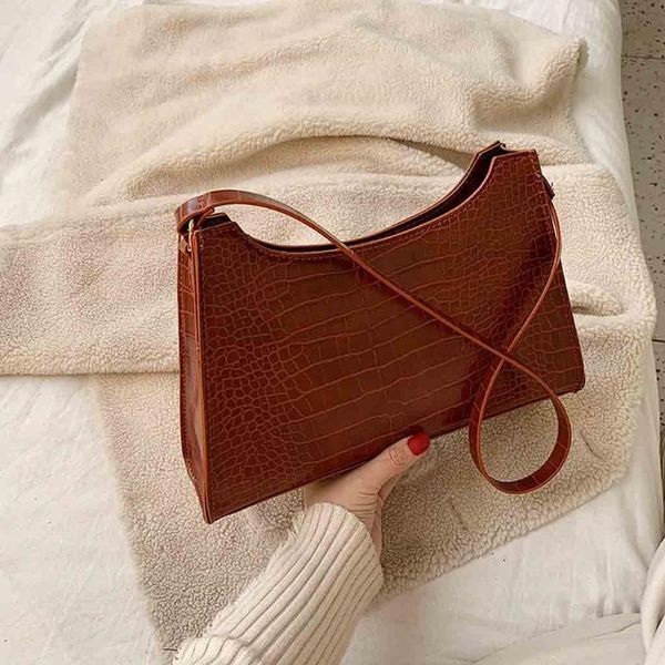 

women's solid color snake pattern handbags simple shoulder messenger crossbody bag casual tote bag mujer bolsas femininas#sw