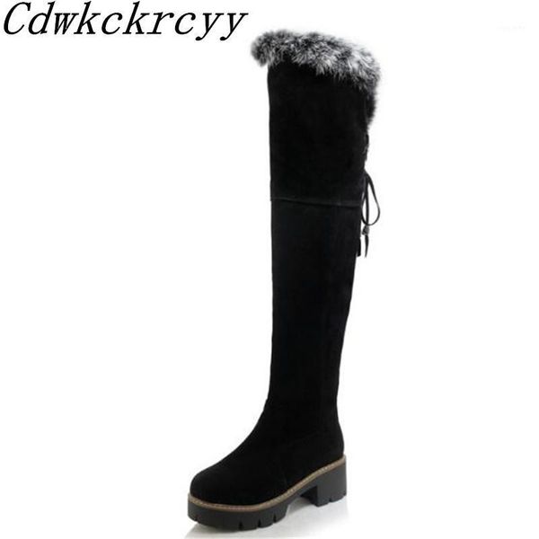 

women boots autumn and winter new style fashion 's hair non-slip high-heeled cashmere keep warm winter boots size 34-431, Black