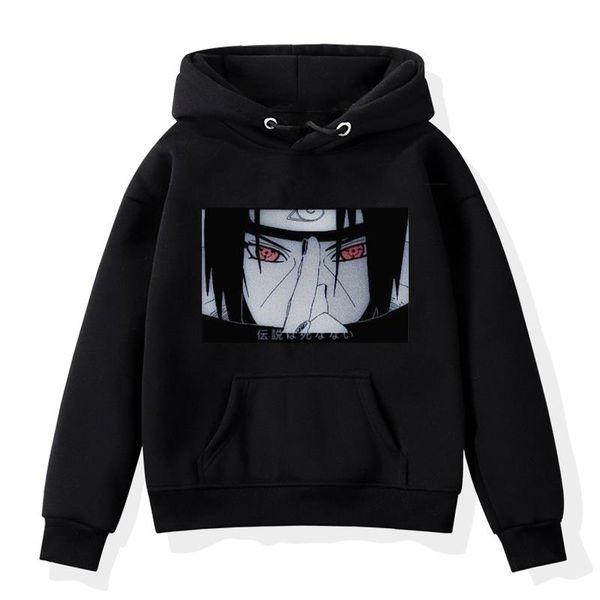 

new 2020 kid print boy hip sweatshirt pullover anime sharingan teen children clothes girl naruto hoodie hop crlck, Black;white