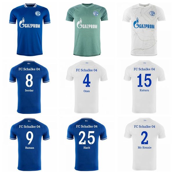 

2020 2021 soccer schalke 04 fc 10 nabil bentaleb jersey 18 daniel caligiuri 4 ozan kabak 7 mark uth serdar football shirt kits, Black;yellow