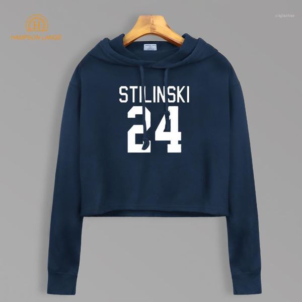 

teen wolf stilinski 24 short style sweatshirt autumn 2020 tv show women kawaii cotton cropped hoodie pullovers for fans1, Black