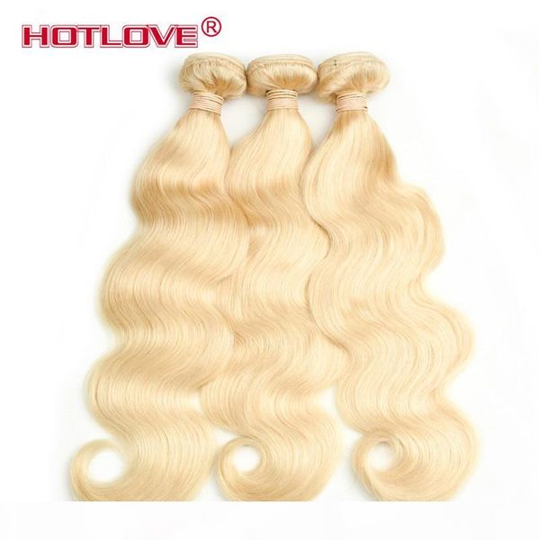 

brazilian body wave blonde bundles mixed length 3 4 pcs lot 100% remy human hair qulaity 613 light blond human hair extension, Black