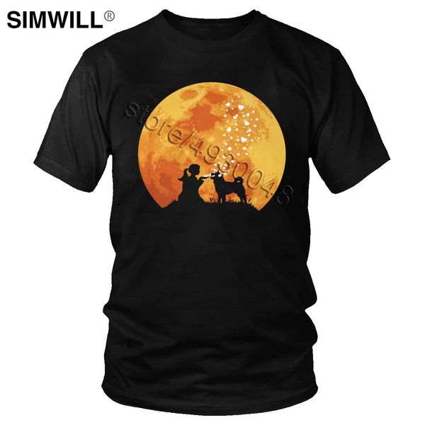 

classic latest men's akita inu short sleeve round neck japanese dog print tee anime moon doge gift hooded sweatshirt hoodie men t shirt