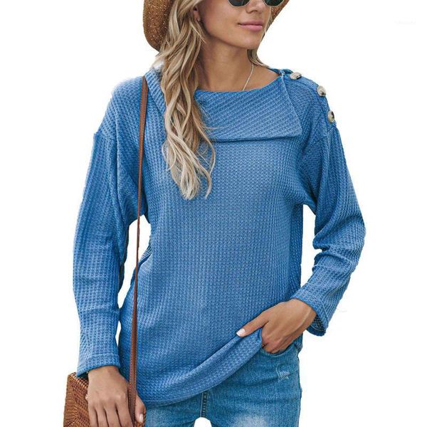 

autumn winter women sweater casual daily half open collar pullover button high collar long sleeves solid color fashion#401, White;black