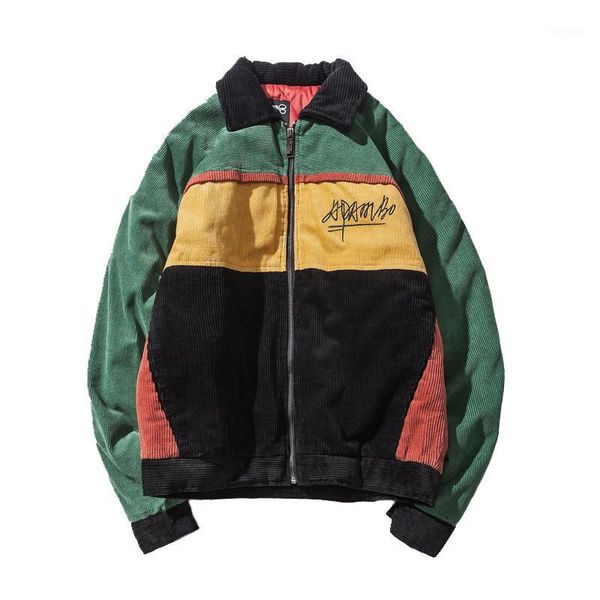 

men parkas 2020 new arrival brand winter jacket men fashion thick slim casual corduroy splice color coat, Black