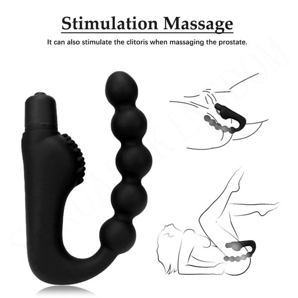 Massaggio 5 vibratore perline anali doppio scioccante strapon dildo massaggio prostatico per uomo morbido silicone plug anale 18 giocattoli adulti del sesso per coppia