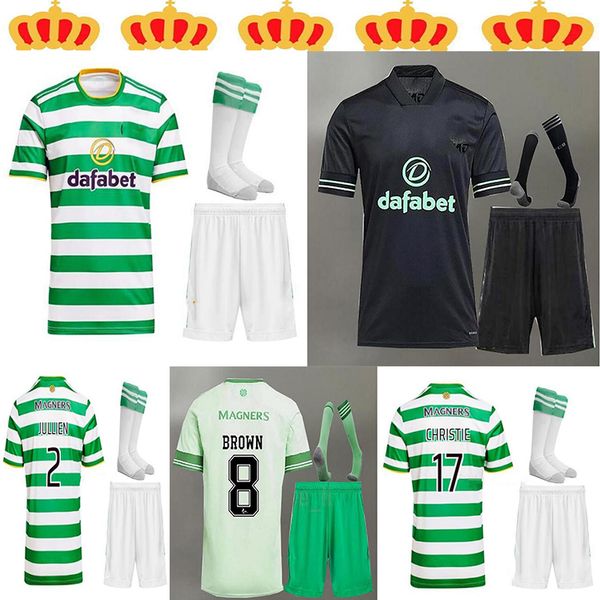 

men20 21 celtic fc soccer jersey mcgregor griffiths 2020 2021 klimala forrest rogic christie edouard home children's + men's sock, Black;yellow