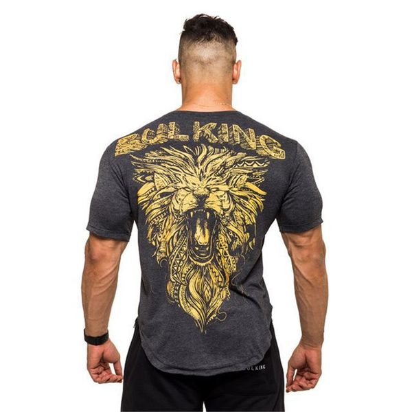

brand print t shirt gyms fitness sport men short sleeve polyester t-shirt man casual fashion workout tee men clothing 2020, White;black