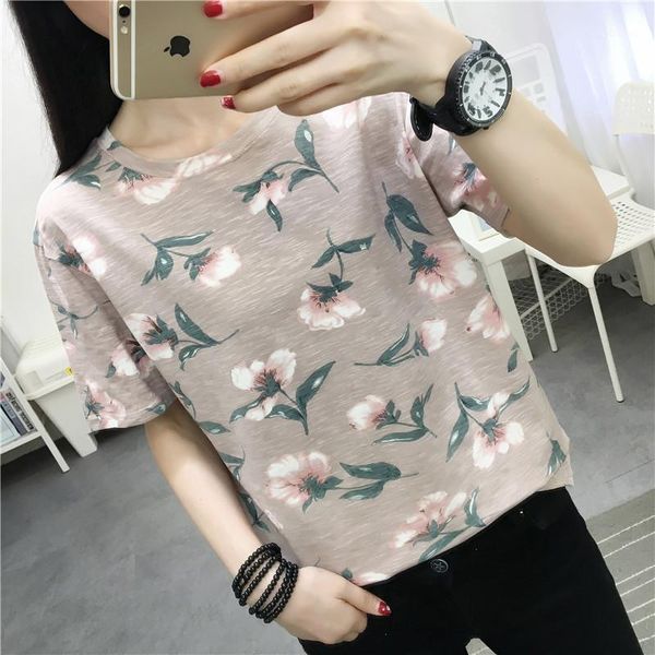 

han edition t-shirt with short sleeves printed on loose han fan ins half sleeve clothes render unlined upper garment1, White