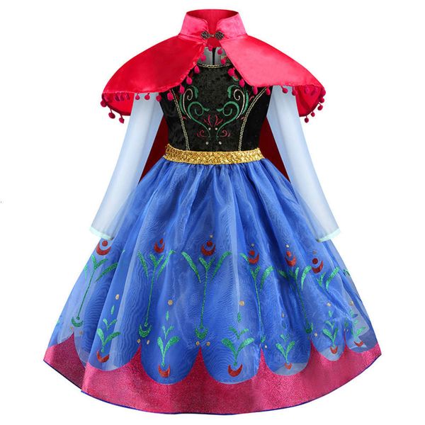 

winter drs autumn and 2020 children's long sve with cape, Red;yellow