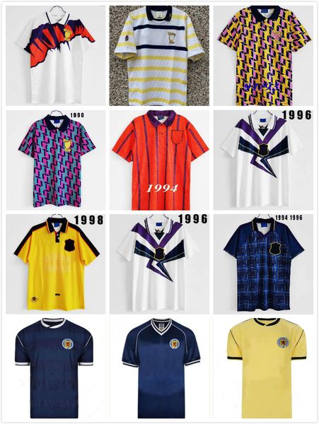 

1986 1995 1998 scotland retro soccer jersey retro classic vintage antique collection 96 98 football shirts hendry gallacher burley lambert, Black;yellow