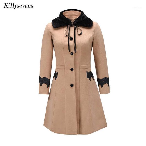 

fashion lapel new women trench coat long single-breasted elegant lady long clothes autumn winter outerwear oversize new1, Tan;black