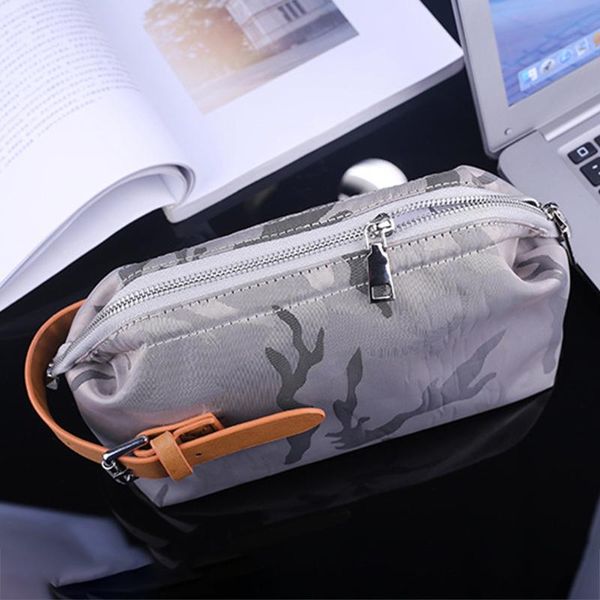 

men nylon wash bag solid portable toiletry zipper large capacity waterproof organizer storage multifunction camouflage travel