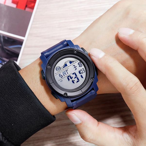 

skmei sport watches mens digital watch waterproof luminous black electronic alarm clocks male wristwatch reloj hombre 1576, Silver