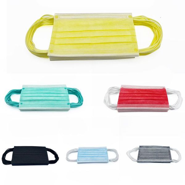 

layer green 3-ply party non-woven mouth 3 balck pink disposable dust dcdfx fa mask cover phgts gray xumum colorful masks odiao