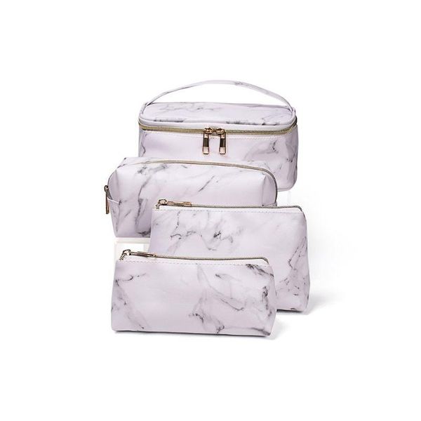 

multifunctional marble cosmetic bag makeup pouch toiletry travel case organizer new 2021