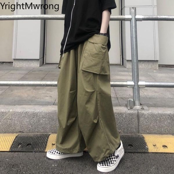 

mens womens side big pocket cargo pants camo black streetwear japanese jogger pant solid hip hop tracksuit trouser baggy wide leg loose
