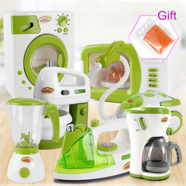 Simulazione Elettrodomestici Cucina per bambini Giocattoli Giochi di finzione Giocattoli per ragazze Light-upSound Macchina da caffè Frullatore Kid Regalo per bambini LJ201009