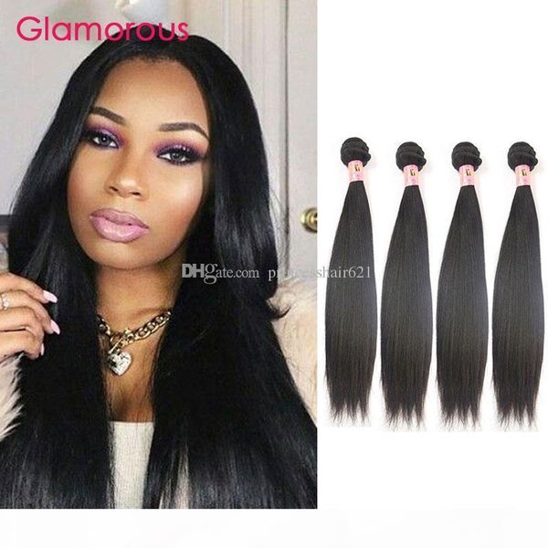 

glamorous human hair extensions 4 bundles mixed length brazilian peruvian indian malaysian virgin hair straight hair weaves for black women