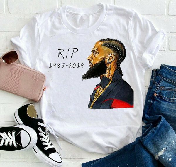 

nipsey hussle lovers rapper hip hop fans cotton white black rip nip loose size hoodie designers t shirts sweatshirt
