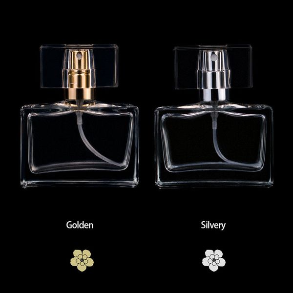 

30ml square flat perfume spray bottle clear glass bottle wholesale