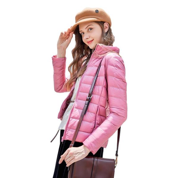 

зима полупальто женщины 2020 новый свет белый утка вниз куртка тонкий женщины зимняя куртка портативный ветрозащитный вниз пальто 14 цветов, Black