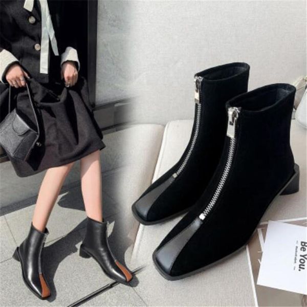 

bbzai new pattern europe and america genuine leather women's boots 5cm high-heeled shoes comfort fashion show usa 3-11 12, Black