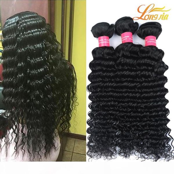 

wholesale price malaysian deep wave hair weaving 100% human hair weave bundles hair natural black color #1b 100g piece