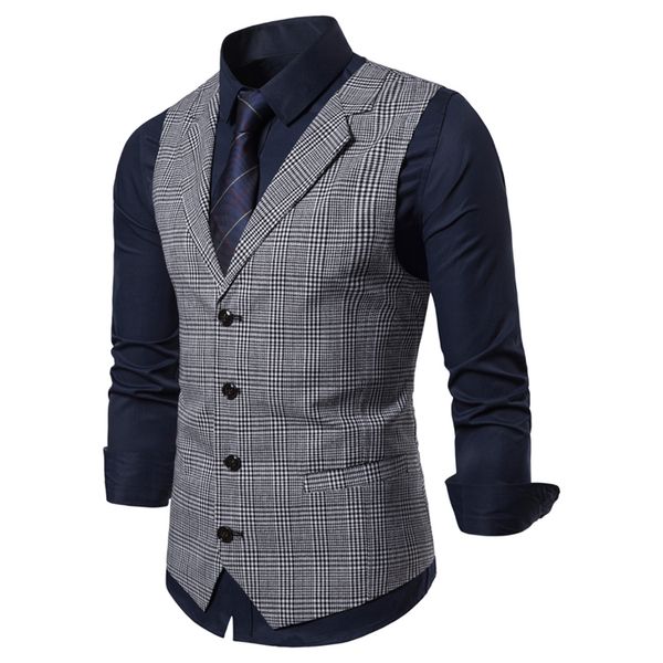 

2021 new men in suit fashion fine chess thin vest man england men's style male leisure suits 6tus, Black;white
