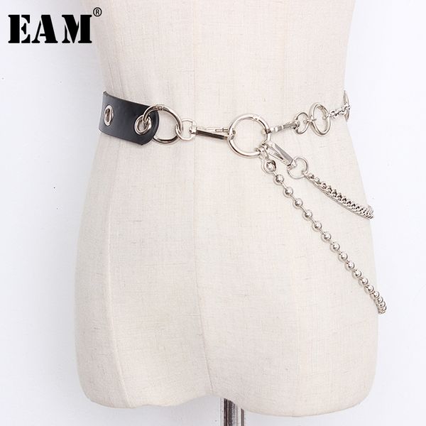 

eam] pu leather splitj joint metal chain layers long belt personality women new fashion tide all-match spring 2020 1t405 t200427, Black;brown