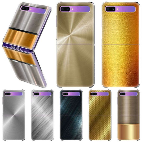 

dark brushed metal texture transparent pc hard case galaxy 5g back cover for samsung z flip phone shell coque