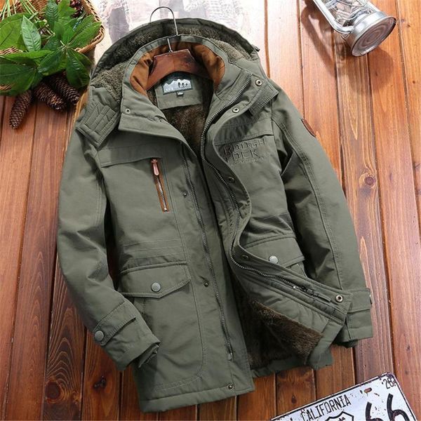 

men's coat outwear winter long section plus velvet thick hooded jacket outdoor loose jacket male clothing1, Black;brown