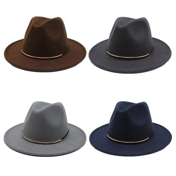 

winter autumn imitation woolen women men ladies fedoras jazz hat european american round caps bowler hats, Blue;gray