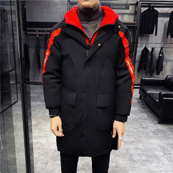 

2019 winter jacket men's parkas long style thickened cotton jacket1, Black