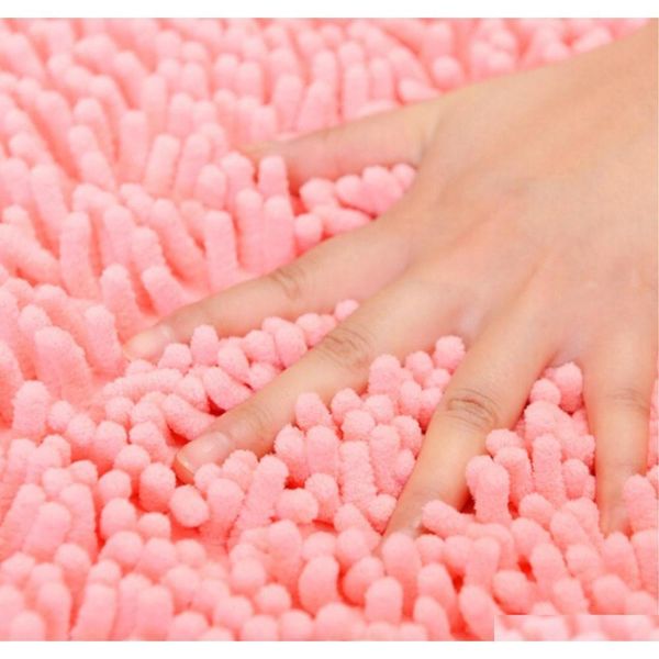 

household doormat chenille bath mat soft absorbent rugs non-slip durable foot pads for entryway,bedroom, livi qylews wphome