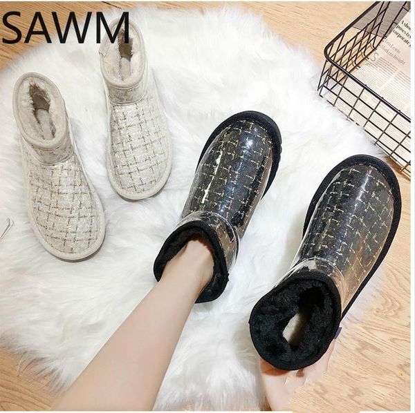 

women's shoes snow boots 2020 autumn and winter new patent leather plastic warm plus velvet thick non-slip cotton shoes, Black