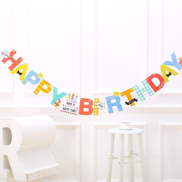 

party decoration birthday banners happy colorful letter garland children backdrop decor