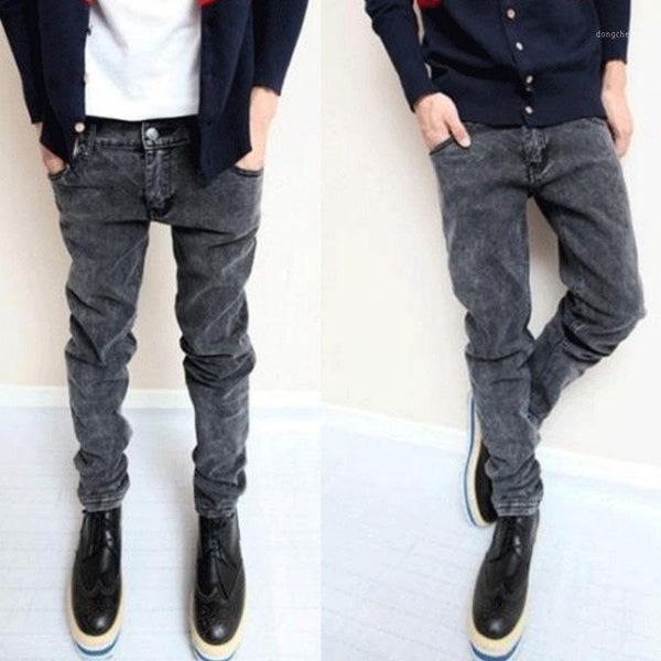 

summer 2020 fashion casual street hip hop blue jeans men's thin stretch slim boys teen small feet cow long pencil pants men1