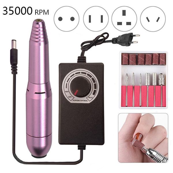 

35000rpm electric nail drill machine manicure drill machine pedicure drill salon nail machine portable nail, Silver