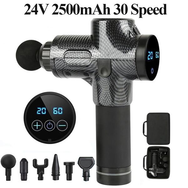 

electric muscle massage gun deep tissue massager therapy exercising fascia gun slimming shaping massager with lcd display
