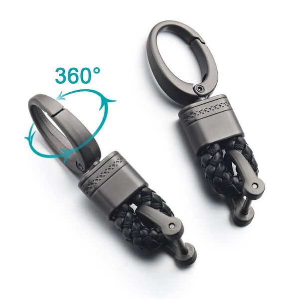 

leather rope keychain for car hand woven horseshoe buckle key rings couple gift detachable metal luxury key chains k395 h jllqyz, Red;blue